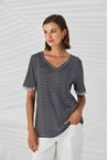 VISTA TOP - indigo/off